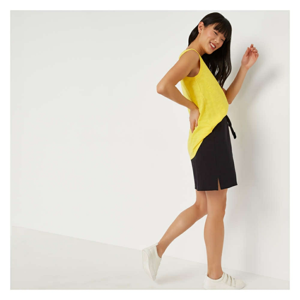 Drawstring Mini Skirt